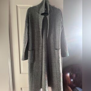 Sincerely Jules Gray Knit Pattern Coat